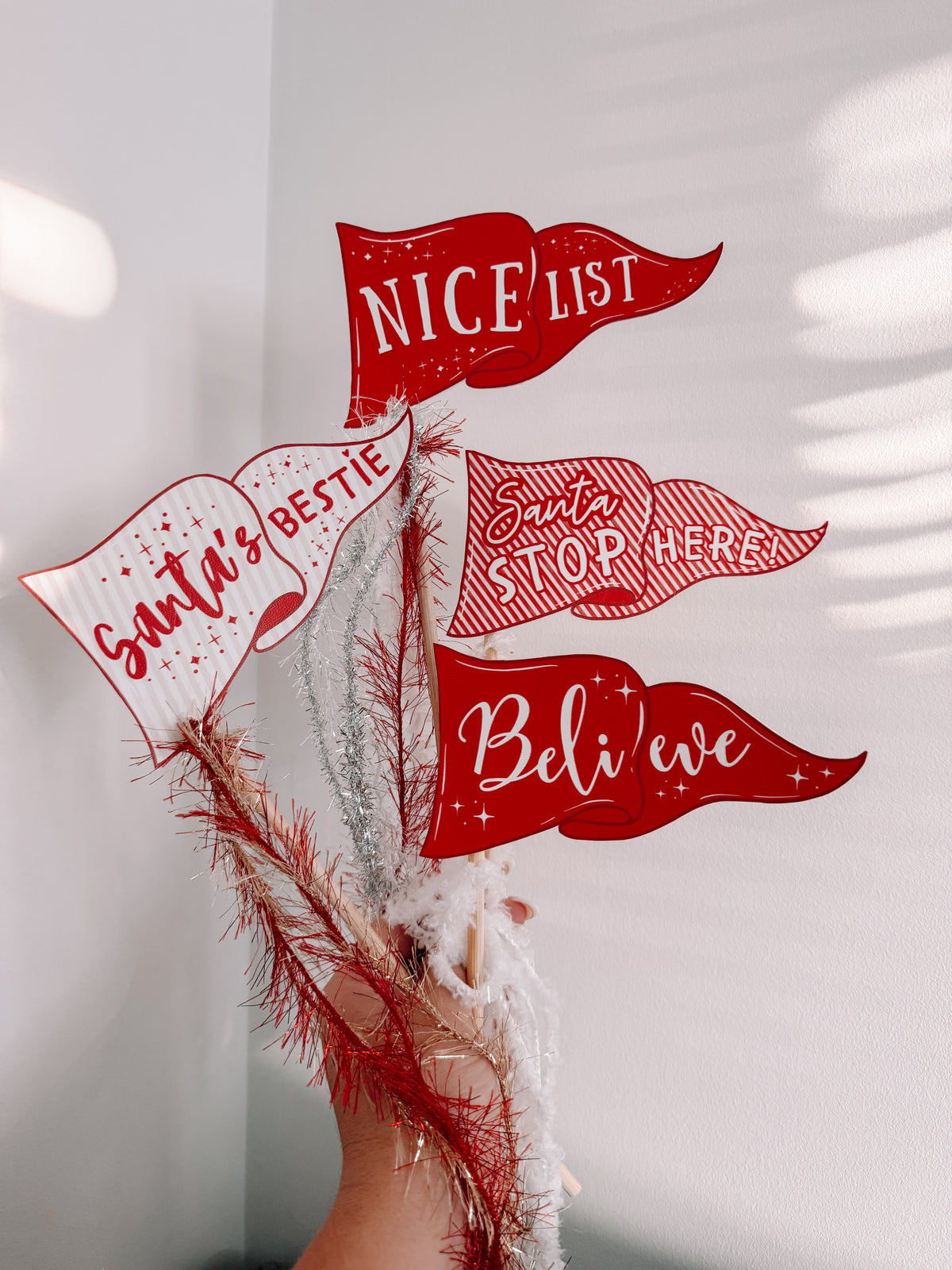 Christmas DIY Cut Out Flags Leatherette Sheet
