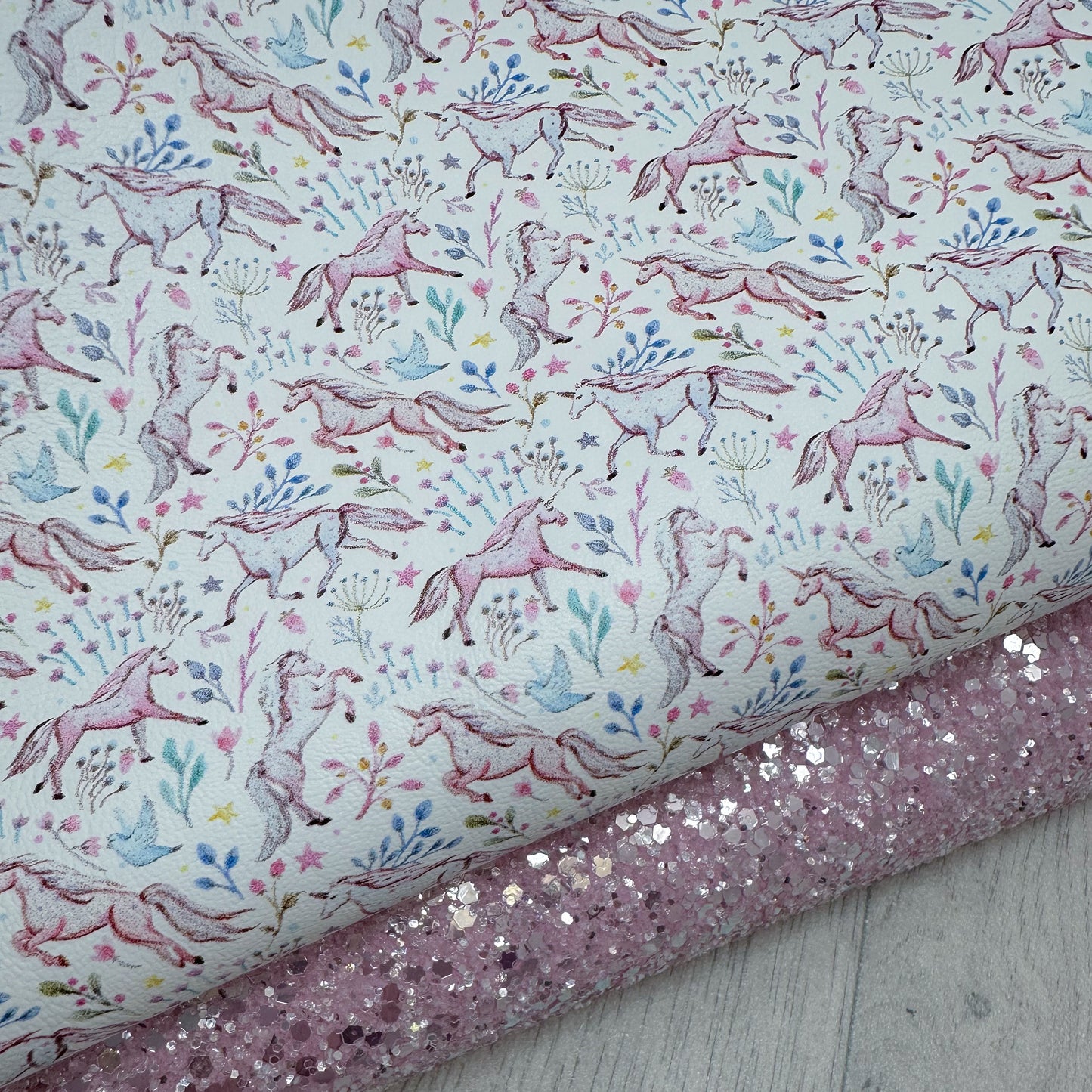 Unicorn Floral Glitter Duo