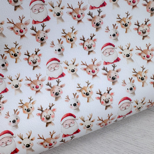 Santa & His Reindeers Leatherette