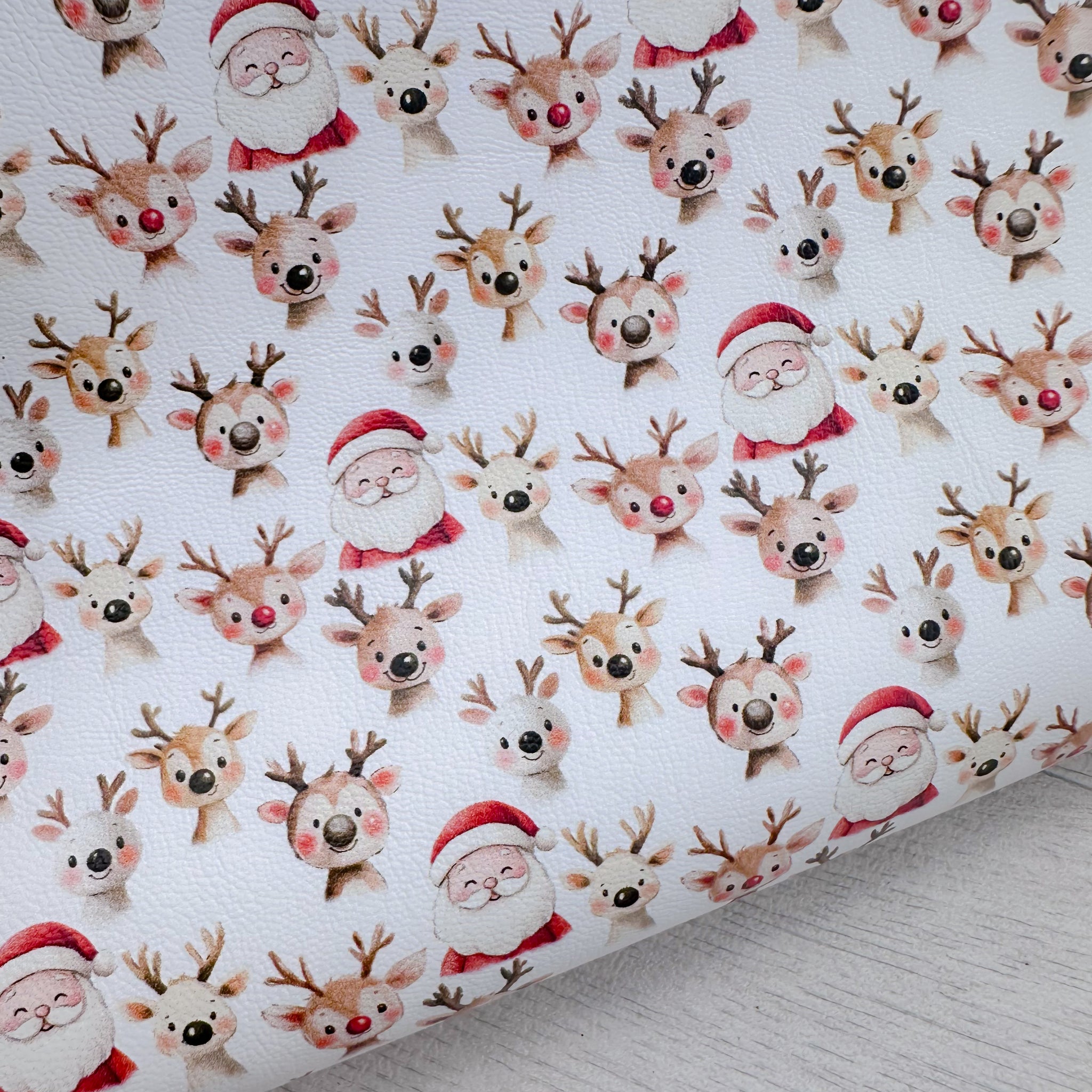 Santa & His Reindeers Leatherette