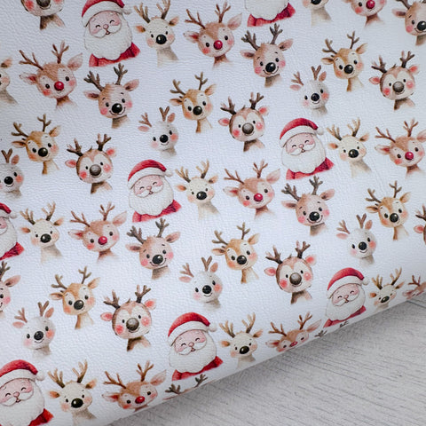 Santa & His Reindeers Leatherette