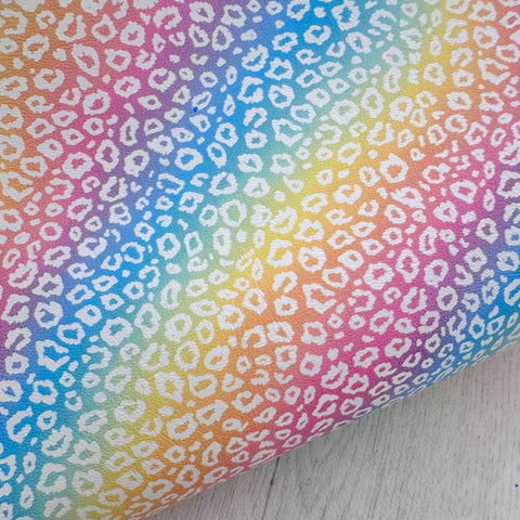 Rainbow Leopard Leatherette
