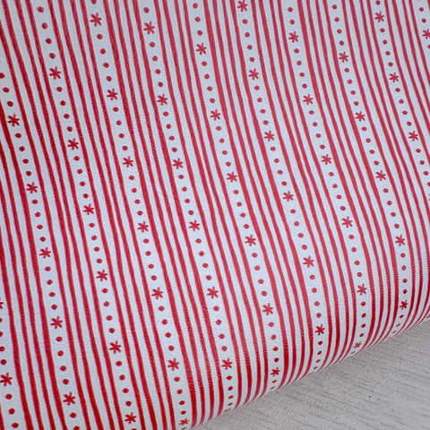 Starry Stripes White Leatherette