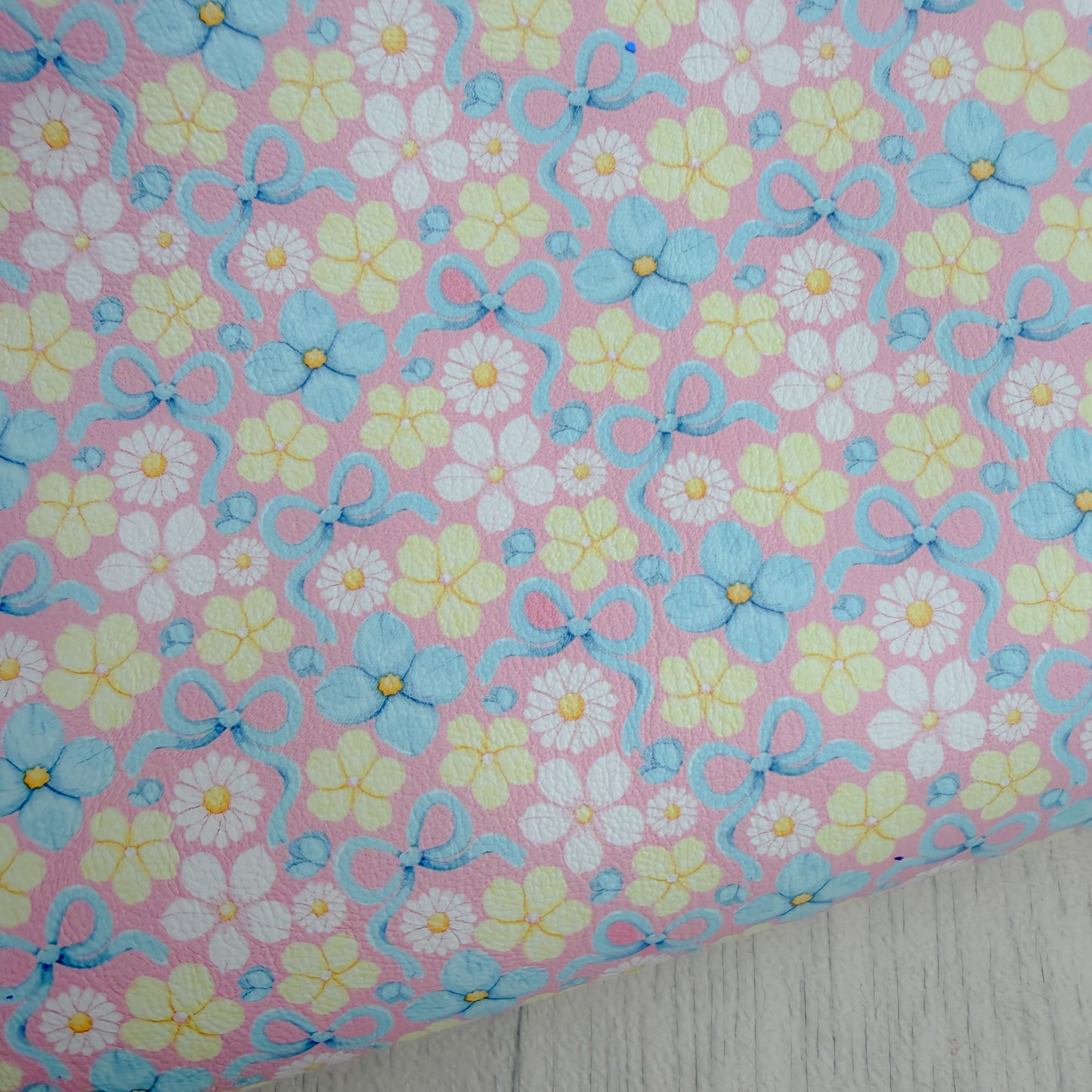 Lemon Blossom Blooms Faux Leather