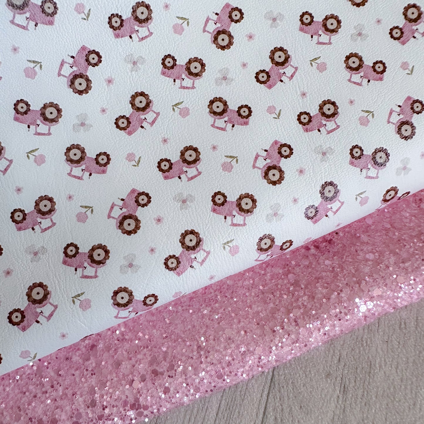 Pink Tractor Glitter Duo