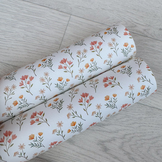 Pretty Wildflower Floral Leatherette