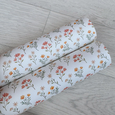 Pretty Wildflower Floral Leatherette