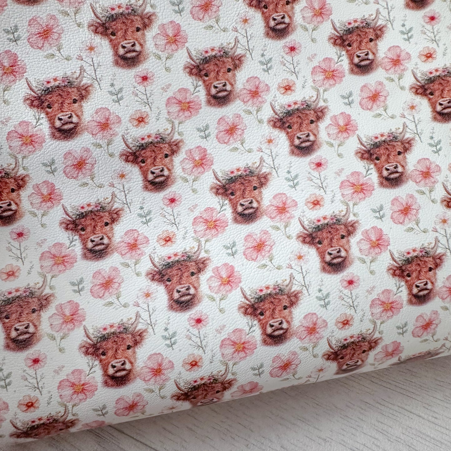 Blooms & Highland Cows Leatherette