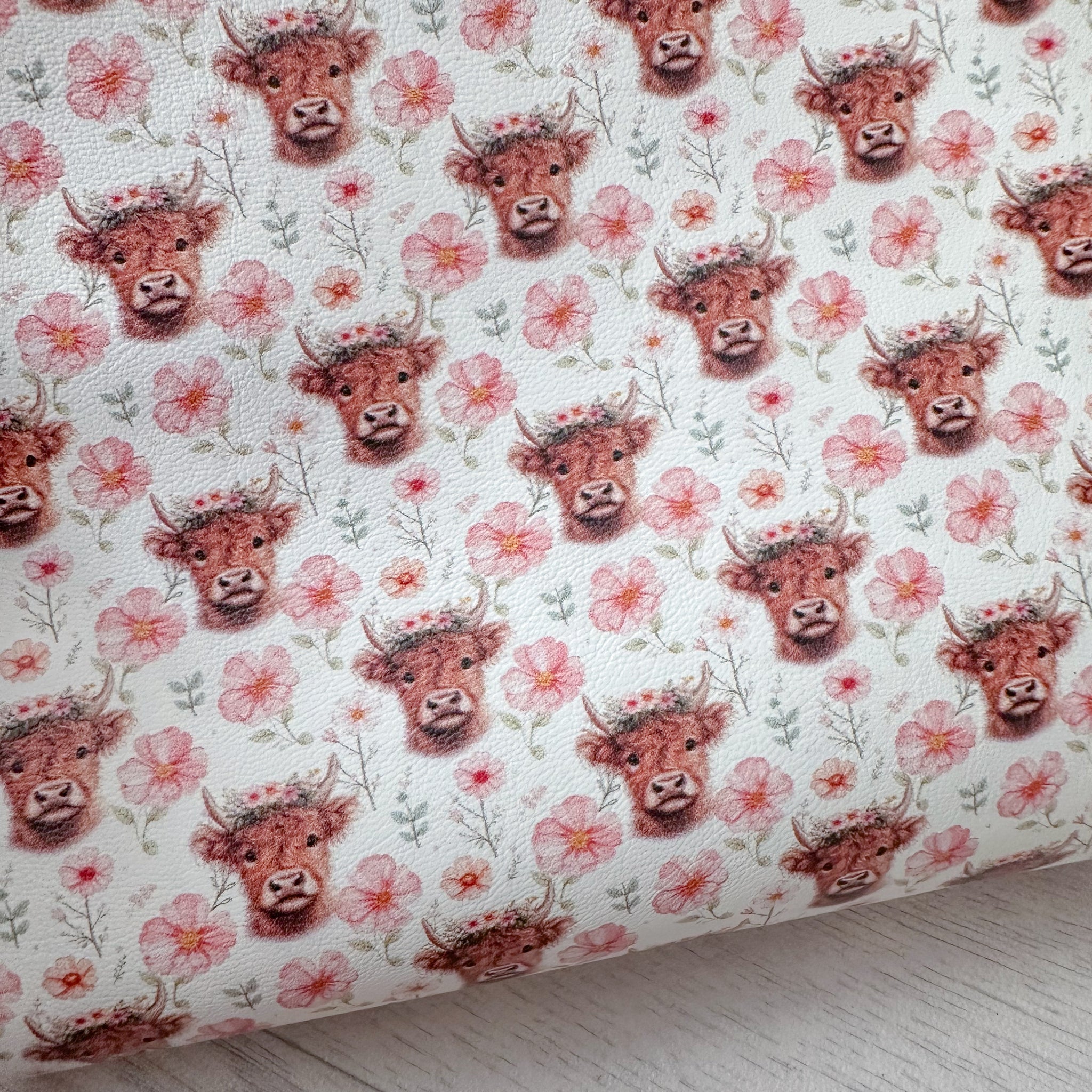 Blooms & Highland Cows Leatherette