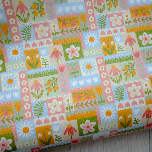 Playful Patchwork Faux Leather Sheet
