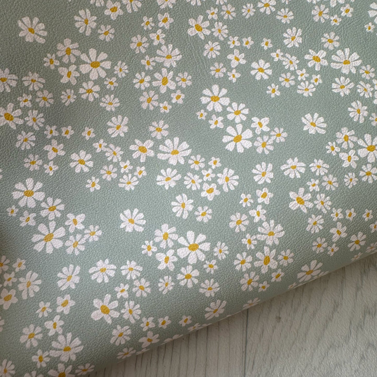 Sage Daisies Leatherette