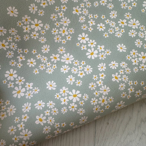 Sage Daisies Leatherette