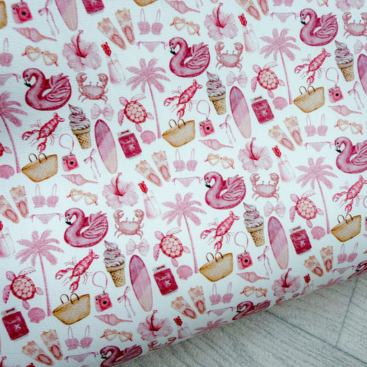 Pink Summer Things Leather Sheet