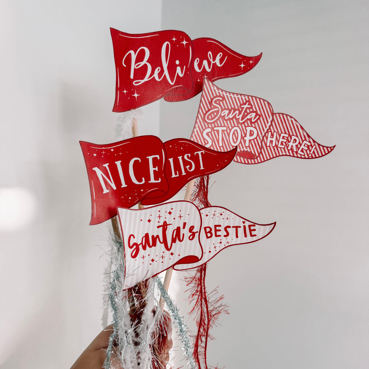 Christmas DIY Cut Out Flags Leatherette Sheet