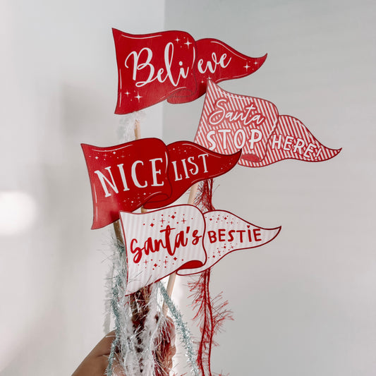 Christmas DIY Cut Out Flags Leatherette Sheet