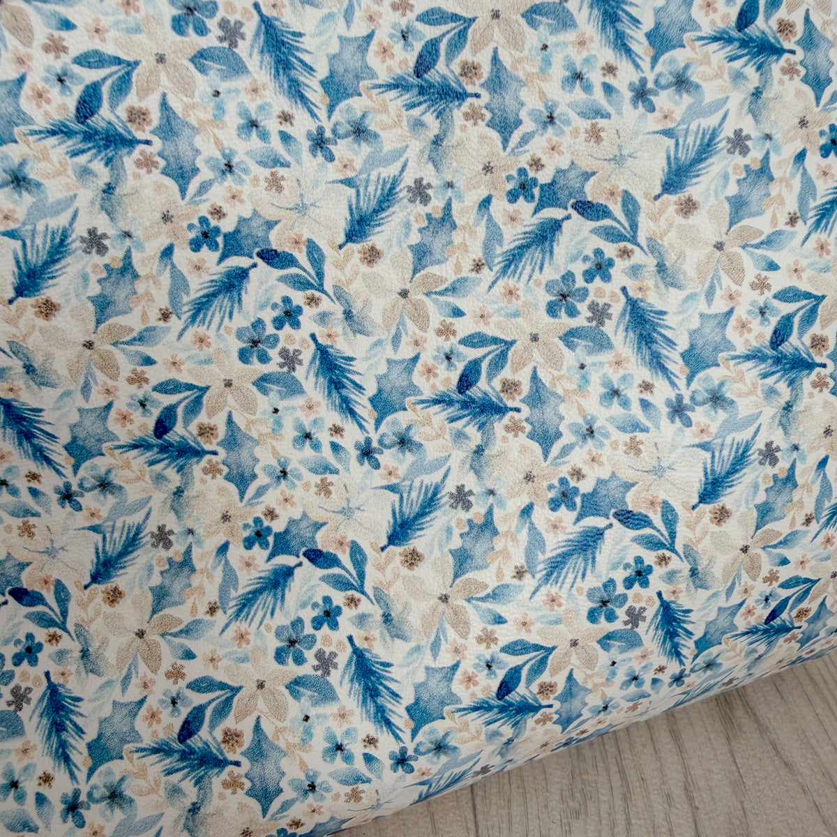 Blue Foliages Faux Leather Sheet