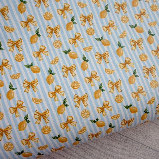 Lemon Stripes Blue Leather Sheet
