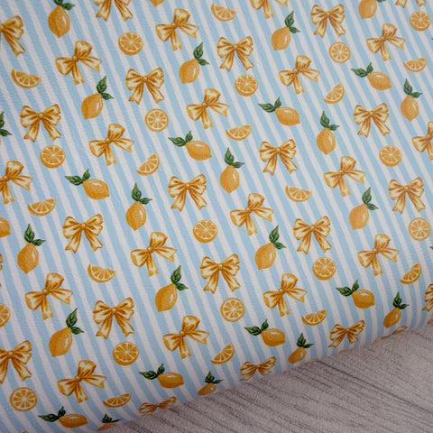 Lemon Stripes Blue Leather Sheet