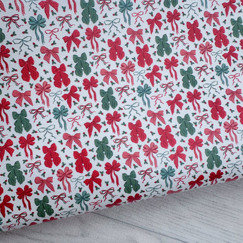 Christmasy Bows Leatherette