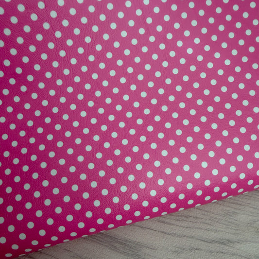 Pink Polka Dot Faux Leather