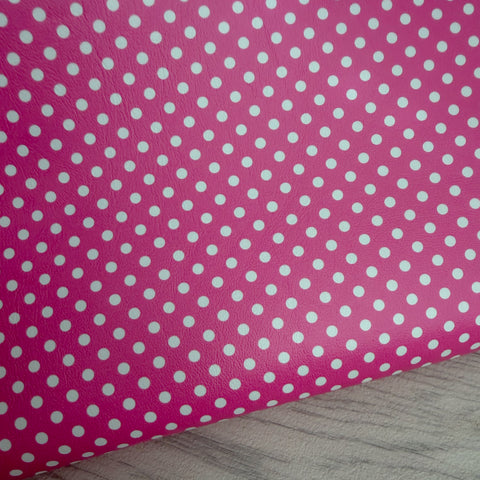 Pink Polka Dot Faux Leather