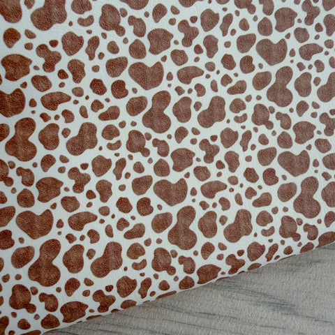 Brown Cow Print Leatherette