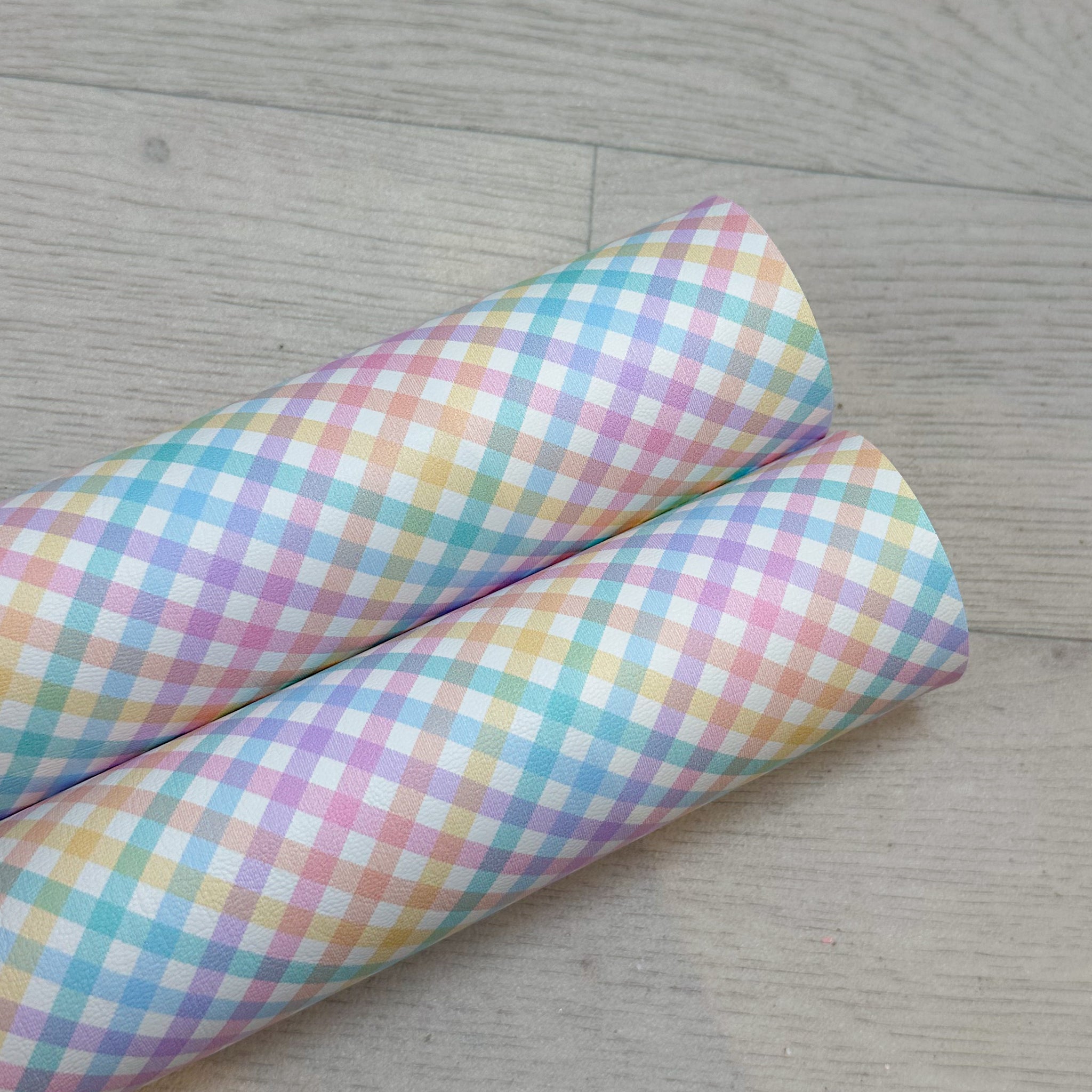 Rainbow Checked Leatherette
