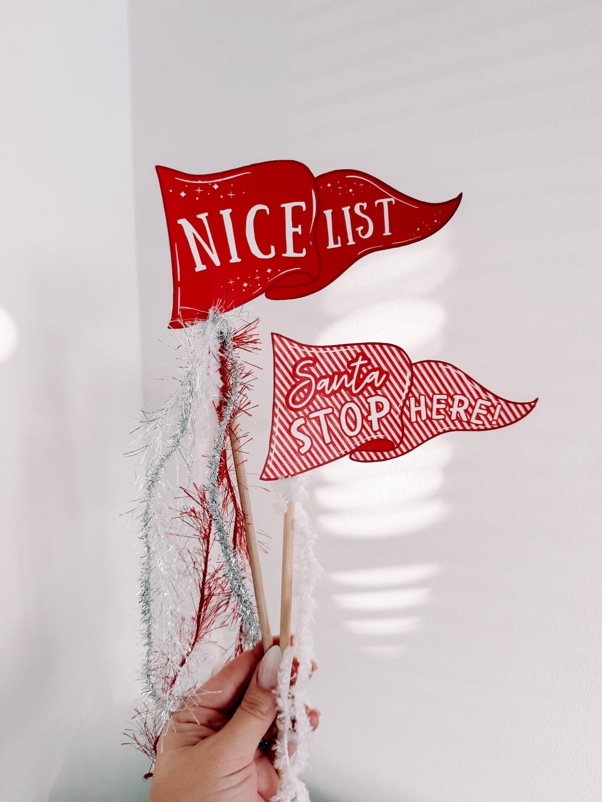 Christmas DIY Cut Out Flags Leatherette Sheet