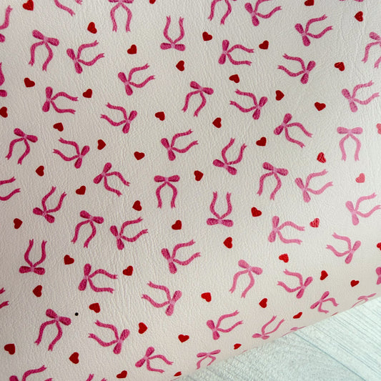 Bows With Hearts Leatherette