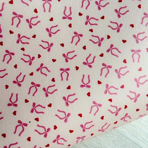 Bows With Hearts Leatherette
