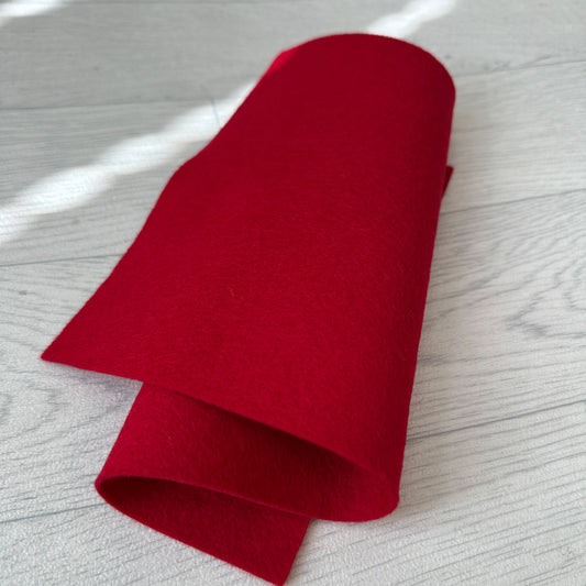 Cranberry Red 100% Merino Wool Felt