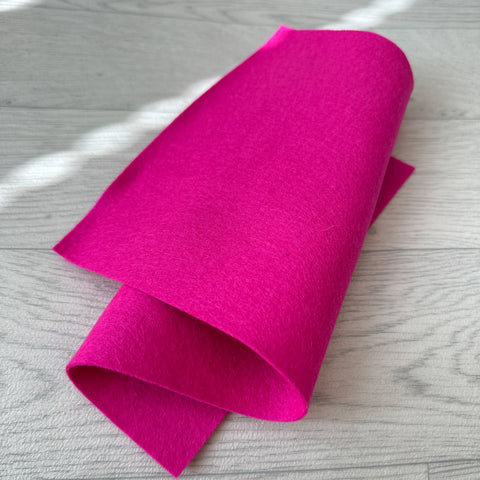 Hot Pink 100% Merino Wool Felt