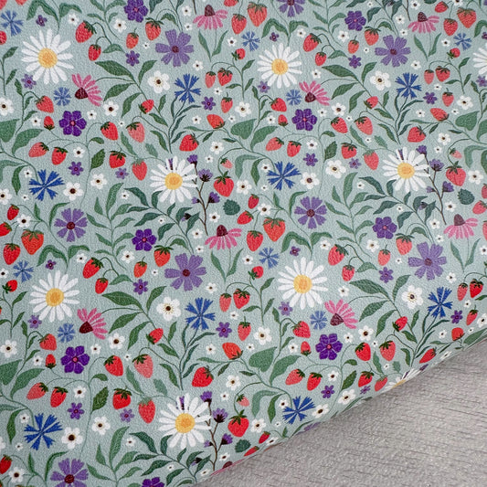 Strawberry Blooms Leatherette