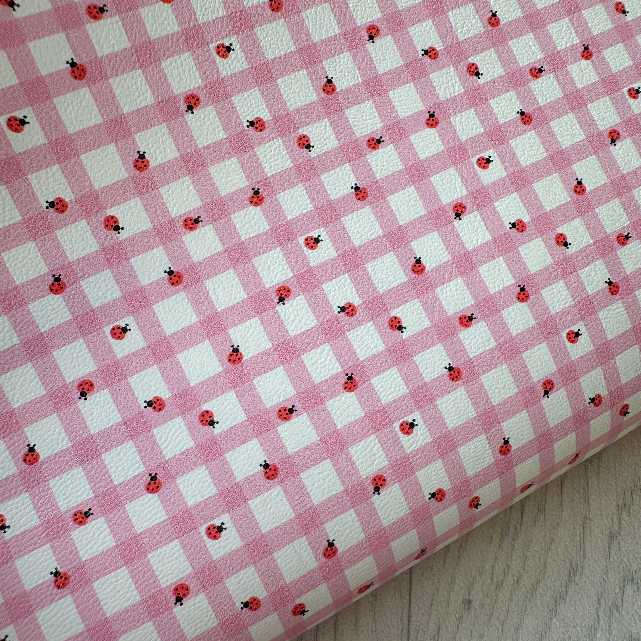Ladybirds Check Leatherette