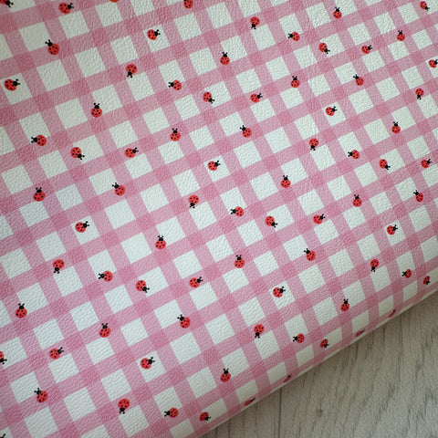 Ladybirds Check Leatherette