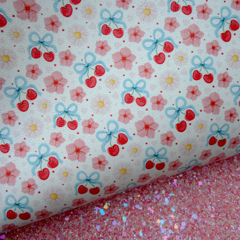 Duo Cherry Blossoms Glitter & Leather Sheets