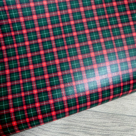 Traditional Tartan Faux Leather Sheet