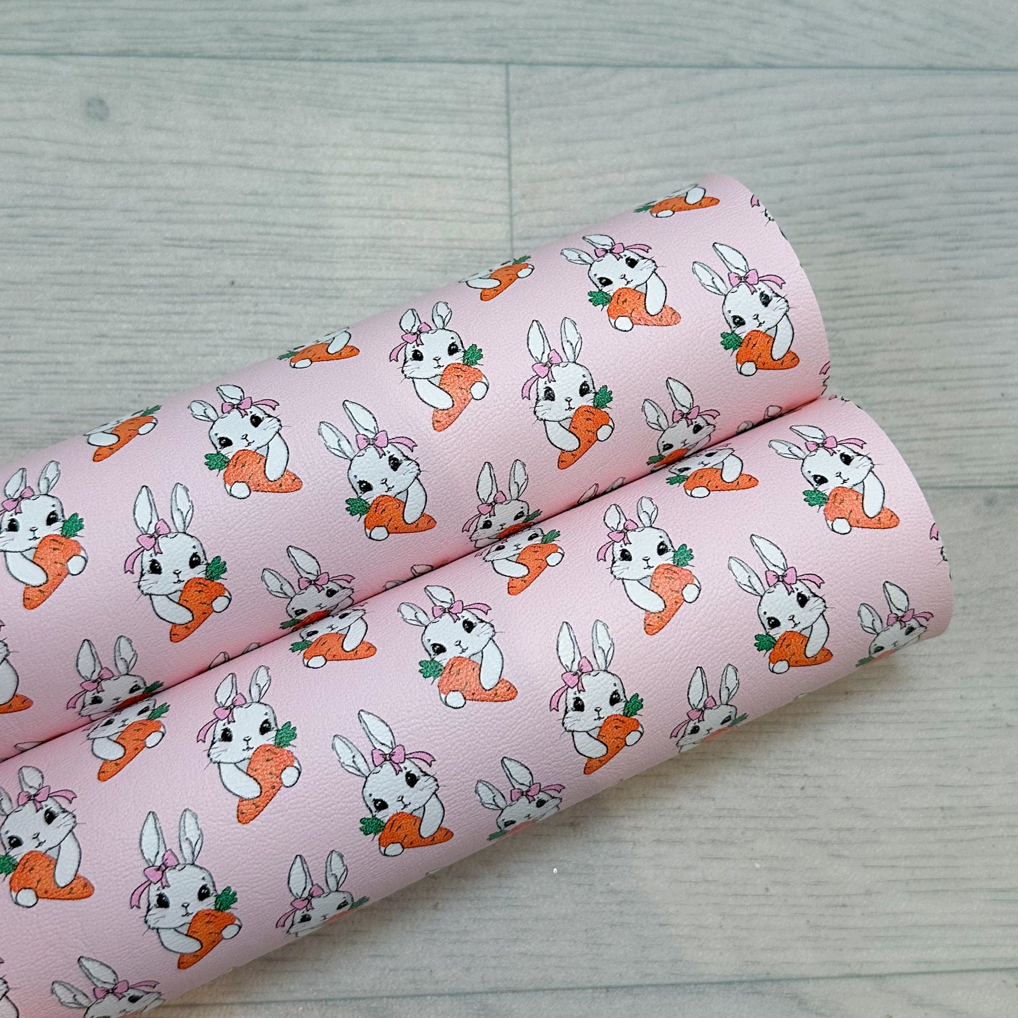 Bow Bunny With Carrot Leatherette