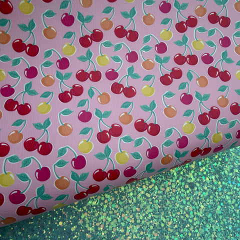 Duo Rainbow Cherries Glitter & Leather Sheets