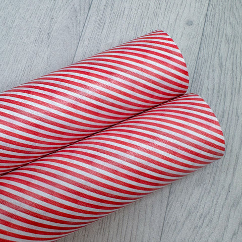 Watercolour Candy Cane Stripes Leatherette