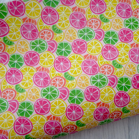 Neon Citrus Fruit Faux Leather
