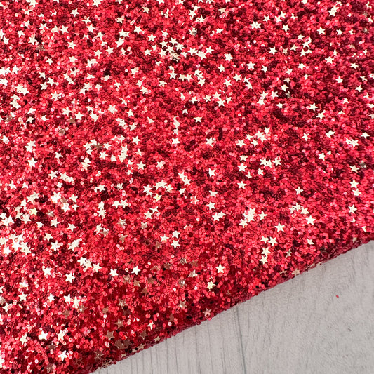 PREORDER Twinkle Little Star Red & Gold Chunky Glitter