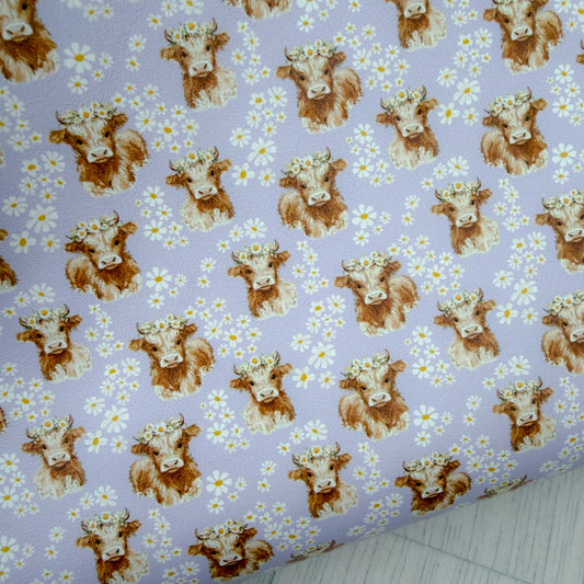 Hillary Highland Cow Lilac Leatherette