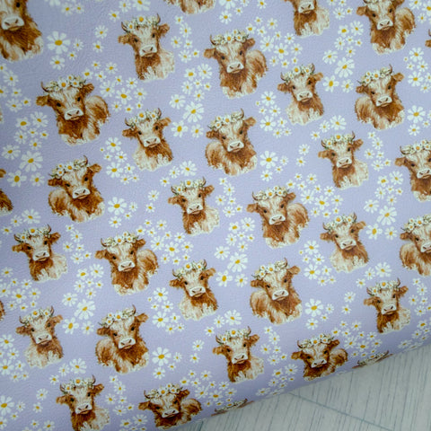 Hillary Highland Cow Lilac Leatherette