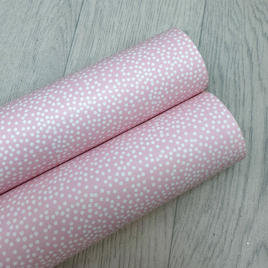 Pale Pink Polka Dots Leatherette