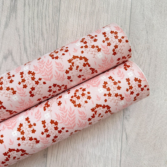 Pretty Pink Autumn Faux Leather Sheet