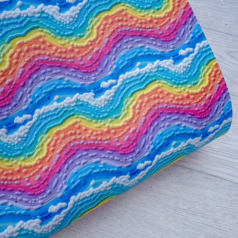 Embroidery Rainbows Waves Leatherette