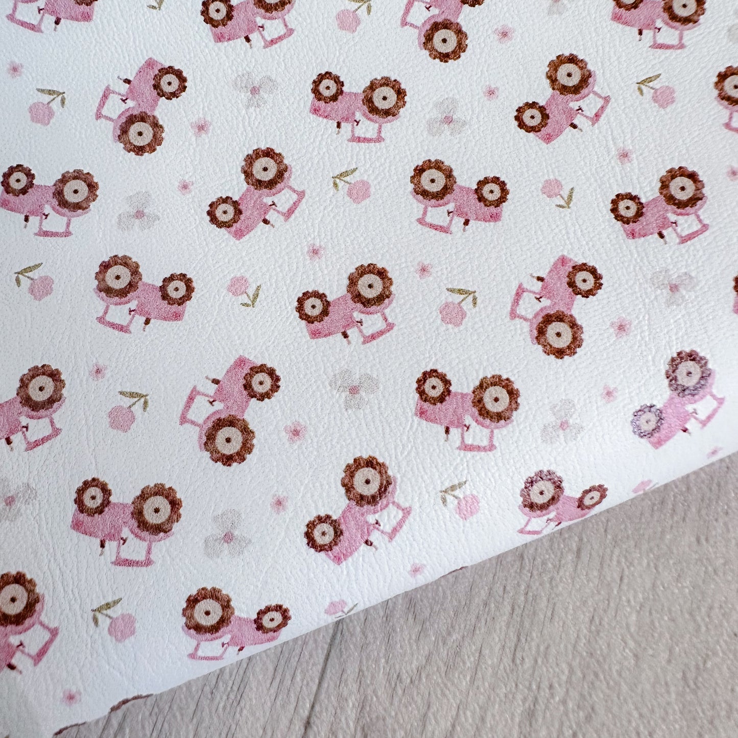 Pink Tractor Leatherette