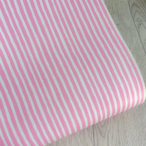 Pink Candy-Cane Stripes Leatherette