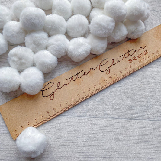 White Luxury Faux Fur Pom Pom Bunny Tails